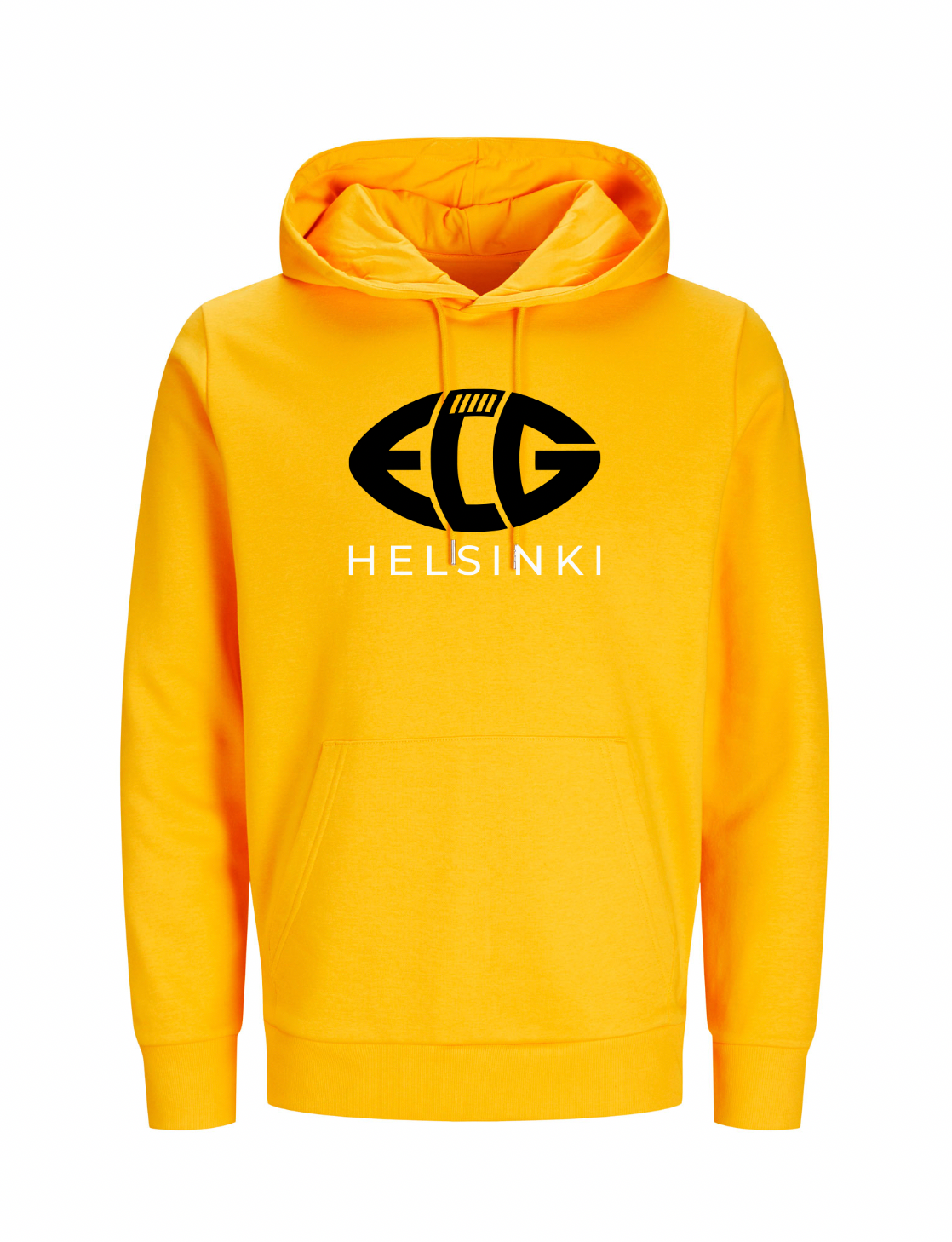 Keltainen collegehuppari ECG